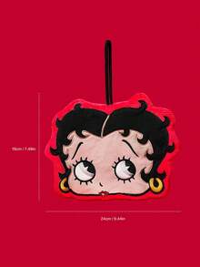 Betty Boop X Joivida 1件裝卡通刺繡掛式手巾，柔軟珊瑚絨布料，高吸水性、快乾，適合廚房與浴室日常擦手及居家裝飾 - 混合色 - 查看 3