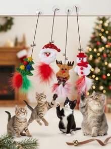 PETSIN 1 PC Christmas Cat Teaser With Suction Cup,Cat Self-Amusement Toy - Multicolor - View 3