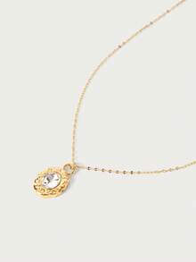 Glisma 18K Glass Diamond Necklace - Gold - View 14