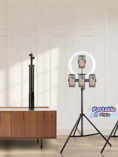 1 Adet Taşınabilir Tripod Standı, Sağlam Ayarlanabilir Telefon Canlı Yayın Tutucu, Kamera Çekim Braketi, Hafif, Video Kaydı ve İçerik Üretimi İçin Stüdyo Fotoğrafçılık Ekipmanı
