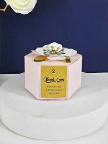 10 piezas Cajas de embalaje de regalo hexagonales de varios colores delicadas con tarjetas de agradecimiento, accesorios de flores de papel, cajas de regalo para bodas, compromisos, cumpleaños, inauguración de casa, fiestas de vacaciones, banquetes y embalaje de regalos en general - Multicolor - Ver 14