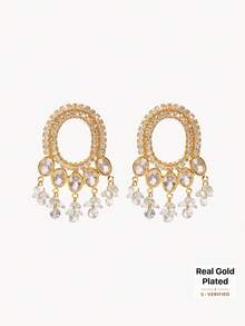 Opalesca 18k Gold-Plated New Super Flash Fringed Earrings Women's Fashion Light Luxury High-End Earrings - Yellow Gold - View 1