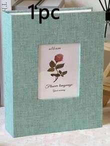 SHEIN Linen Cover Flowers Photo Album With Display Window: Modern Simplicity, Holds 200 Photos, Photo Frame Perfect For Family Memories And Gifts Easter Home Decor Wedding Decor - Multicolor - View 15