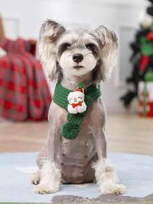 PETSIN 1PC Knitted Christmas Pet Scarf, New Year Festive Neck Decor Accessory For Cats And Dogs - Multicolor - View 14