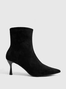CUCCOO SZL Woman Shoes Korean Commuter Style Women Autumn And Winter Daily Commuter Dating Tube Mouth Sawtooth Stitching Solid Color Pointed Tall Tube Slender He - Black - View 1