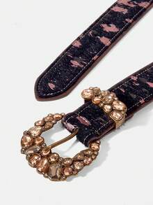 MOTF PREMIUM GAUN VINTAGE BERMOTIF HEWAN MULTI WARNA DENGAN GESPER PIN BERLIAN DAN POTONGAN PINGGANG. - MultiWarna - View 6