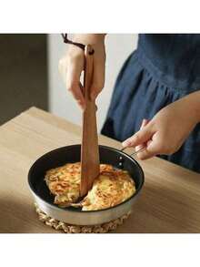 1 Home Use Spatula, Hanging Storage, Outdoor Flip Cooking Spatula, Kitchen Utensil Frying Spatula - Wood Color - View 4