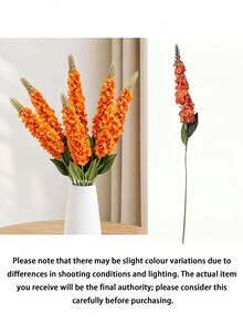 Artificial Goldfish Orange Flower, Artificial Delphinium Flower, Party Center Flower Arrangement Decor For Autumn, Halloween, Wedding, Home, Harvest, And Farm, Table Decor, Outdoor Garden Decor - Orange - View 7