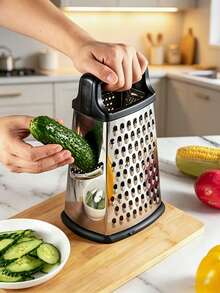 Multi-Functional Four-Sided Grater, Stainless Steel Arc-Shaped Four-Sided Grater, Slicing And Shavings, Suitable For Grilling Ginger, Garlic, Cucumber, Carrot, Cheese, Potato And Other Fruits And Vegetables, Multi-Functional Kitchen Small Tool - Multicolor - View 6