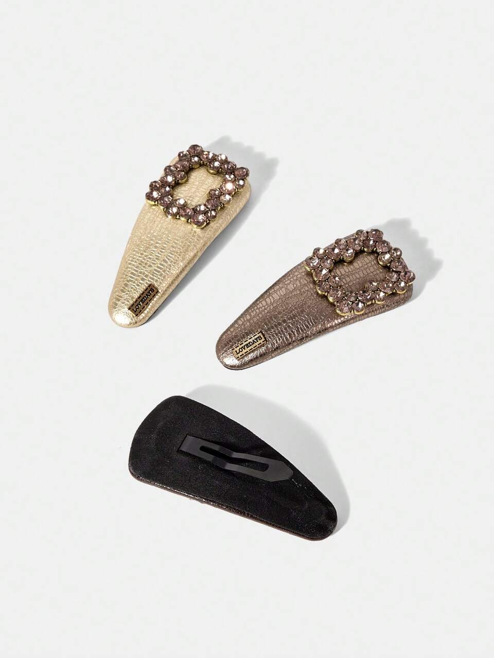 MOTF 3 LEATHER RHINESTONE HAIRPINS.
