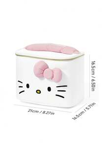 HELLO KITTY AND FRIENDS | SHEIN Cute Cat Print Large Capacity Polyester Makeup Bag With 3D Bow & Handle, Cosmetic Organizer For Travel & Daily Use - Pink bow - View 6
