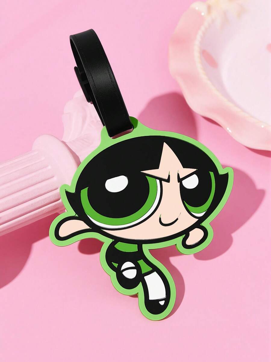 THE POWERPUFF GIRLS X SHEIN Label Koper PVC Polisi Wanita Kecil Feitian - Hijau - View 1
