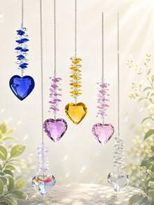 Heart Crystal Prism Suncatcher, Crystal Hanging Ornament For Living Room, Garden Window Decor - multicolor - View 7