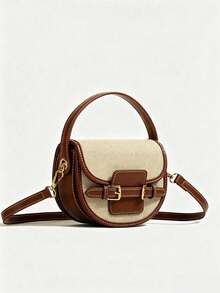 SIENNITY High-Quality Saddle Bag, Vintage Stitching Handbag, 2025 New Casual Versatile Crossbody Bag - Brown - View 1