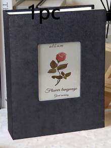 SHEIN Linen Cover Flowers Photo Album With Display Window: Modern Simplicity, Holds 200 Photos, Photo Frame Perfect For Family Memories And Gifts Easter Home Decor Wedding Decor - Multicolor - View 14