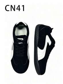 New Women's Black Lightweight And Comfortable Flat Sports Casual Sneakers - Black - View 14