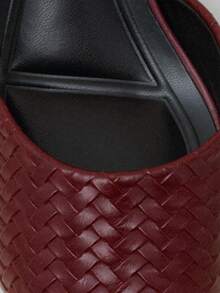 Nöista Sepatu flat bertali belakang anyaman warna burgundy dengan ujung runcing dan tali elastis minimalis untuk keanggunan sehari-hari yang berkelas. - Burgundy - View 16
