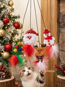 PETSIN 1 PC Christmas Cat Teaser With Suction Cup,Cat Self-Amusement Toy - Multicolor - View 2