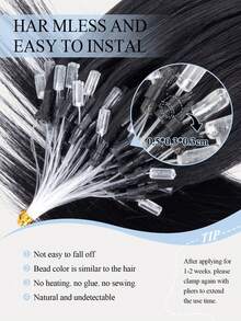 12-22 Inch Micro Loop Hair Extensions Human Hair,Color S1B Natural Black Micro Loop Design,Ultra‑Smooth & Super‑Soft Silky Straight Micro Bead Texture,Premium Healthy Remy Hair, Easy Installation,Ideal For Women Daily Hair Volume Boosting - S1B - View 3