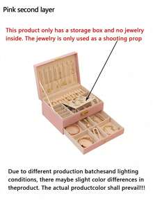 1Pc Large-Capacity 3-Tier PU Leather Lockable Jewelry Box, Soft Lining Anti-Scratch Portable Drawer Organizer For Rings, Earrings, Necklaces & Watches, Elegant Vanity Storage Case, Ideal For Home Dresser, Holiday, Wedding & Housewarming Gift Supplies - multicolor - View 22