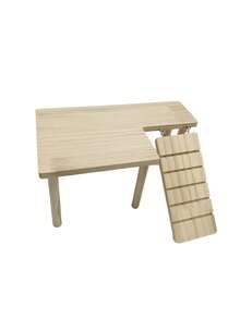 1 Set Solid Wood 2-Tier Platform Table With Climbing Ladder, Suitable For Hamsters, Guinea Pigs, Teddy Bear Hamsters Climbing Stairs, Hideout And Landscape Platform, Suitable For Small Pets, All Seasons - Apricot - View 9
