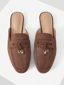 MOTF PREMIUM COMFORTABLE MINIMALIST ROUND TOE WOMEN FLAT SHOES FOR CHRISTMAS - Chocolate Brown - View 1