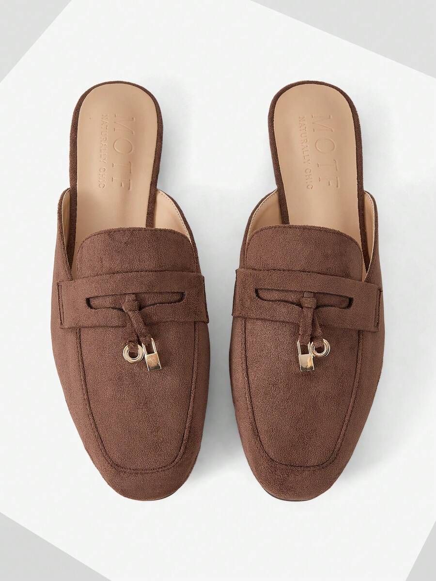 MOTF PREMIUM COMFORTABLE MINIMALIST ROUND TOE WOMEN FLAT SHOES FOR CHRISTMAS - Chocolate Brown - View 1