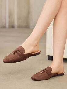 MOTF PREMIUM COMFORTABLE MINIMALIST ROUND TOE WOMEN FLAT SHOES FOR CHRISTMAS - Chocolate Brown - View 2