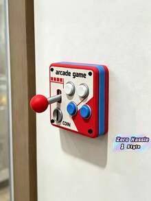 1 pieza Panel de interruptor de joystick de arcade retro impreso en 3D, botón estéreo, interruptor auxiliar, pegatina de control para decoración de placa de pared 86 - panel de interruptores - Ver 1