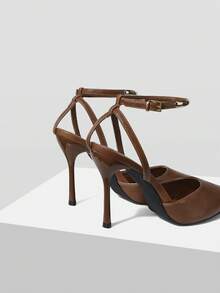 MOTF WOMEN'S POINTED TOES WITH HIGH HEELS ARE SUITABLE FOR DAILY WEAR AT WORKPLACE DATING PARTIES - Brown - View 8