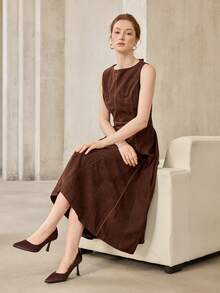 MOTF PREMIUM VINTAGE BASIC FASHION COMMUTER DINNER PARTY POINTED STILETTO HIGH HEEL SHOES - Rusty brown. - View 9