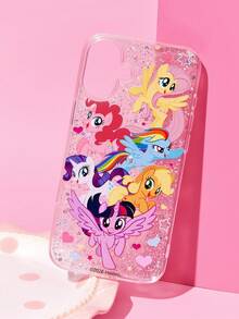 My Little Pony X SHEIN Casing Ponsel Epoxy Berkilau Merah Muda dengan Motif Kartun, Perlindungan Anti Jatuh untuk iPhone Seri 11-17 - MultiWarna - View 2
