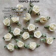 Mini Handmade Roses Flower Artificial Satin Ribbon Rosettes Fabric Appliques For Wedding Decoration Craft Sewing Accessories - Multicolor - View 11
