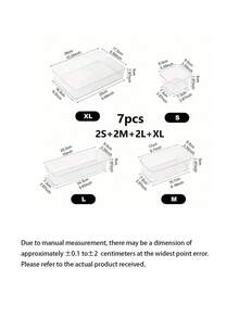 11/7/5/4/2pcs Drawer Style Cosmetic Storage Box/Perfume Storage Box/Vanity Skincare Storage Box/Stackable Desktop Storage Box/Bathroom Multi Functional Free Combination Display Storage Box, Office Supplies Storage Box/Bedroom Decor - Clear - View 12