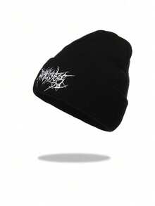 Dealstrict 1 Or 2 Pcs Casual Gothic Embroidered Knit Beanie For Men, Street Style Ski Cap For Women, Warm Multi-Purpose Cold Weather Hat, Loose Fit - Multicolor - View 11