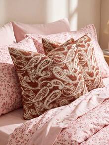 SHEIN One Piece (No Filler) Paisley Pattern Pillow Cover, Caramel Color Fashionable Retro Luxury Jacquard Chenille Cushion Cover, Suitable For Daily Home, Sofa, Bed Bedroom, Decorative Pillowcase, Universal In Spring, Summer, Autumn And Winter - Rust - View 6