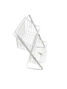 1pc 2-Tier Iron Cradle Perfume Display Rack, Large Capacity Desktop Cosmetic Storage Organizer, Elegant Vanity & Bathroom Sundry Holder, Black & White - Multicolor - View 9