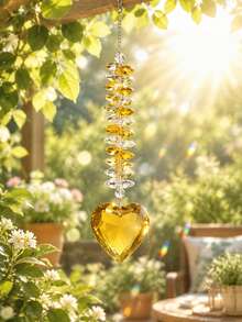 Heart Crystal Prism Suncatcher, Crystal Hanging Ornament For Living Room, Garden Window Decor - multicolor - View 4
