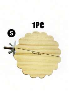 1/2pcs Wood Flower Shaped Perch Platform, Suitable For Parrots & Hamsters Climbing & Jumping Stage, Bird Cage Accessories, All Season - Apricot - View 13
