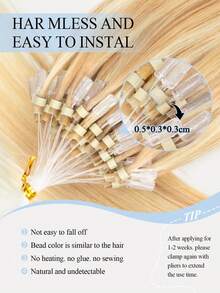 12-22 Inch Micro Loop Hair Extensions Human Hair,Color S27-613,Caramel Brown To 613 Blonde,Straight Women'S Hair Additions For Daily Use,Natural Look,Adds Volume & Length,Fit For All Hair Types & Ethnicities,Length Enhancement,Natural Appearance - S27-613 - View 4
