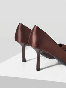 MOTF PREMIUM VINTAGE BASIC FASHION COMMUTER DINNER PARTY POINTED STILETTO HIGH HEEL SHOES - Rusty brown. - View 8