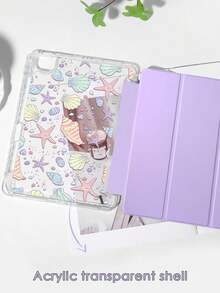1PC Light Purple Shell Starfish Design, Suitable For IPad Protective Cases,Two Patterns Will Be Randomly Dispatched - Purple - View 6