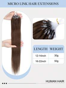 12-22 Inch Micro Loop Hair Extensions Human Hair,Color S04,Chocolate Brown,Premium Healthy Remy Hair,Invisible Micro Ring Beads With Fishing Line,No Glue Needed,Easy Wear,Thick Volume For Thin Hair, Easy To Style,For Salon & Daily Wear For All Women - S04 - View 4