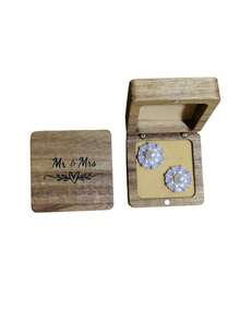 1pc Square Shaped Wooden Ring Box For Wedding Proposal Sun Travel Cool Back To School Christmas Gift Idea Must Haves - Walnut - View 17