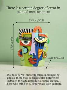 Brutalist Abstract Beauty Face Planter, Large Caliber Head Plant Pot, Creative Resin Flower Pot For Courtyard, Outdoor, Balcony, Greenery & Succulent, Unique Home Garden Decor - A - View 4