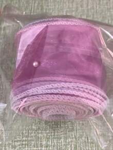1Pc - 10 Yards Iridescent Gradient Color Chiffon Ribbon For Gift Wrapping, With Wavy Edges, Bow Knot And Tassel Trims,Christmas - Gradient purple and white edge - View 19