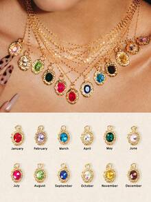 Glisma 18K Glass Diamond Necklace - Gold - View 1