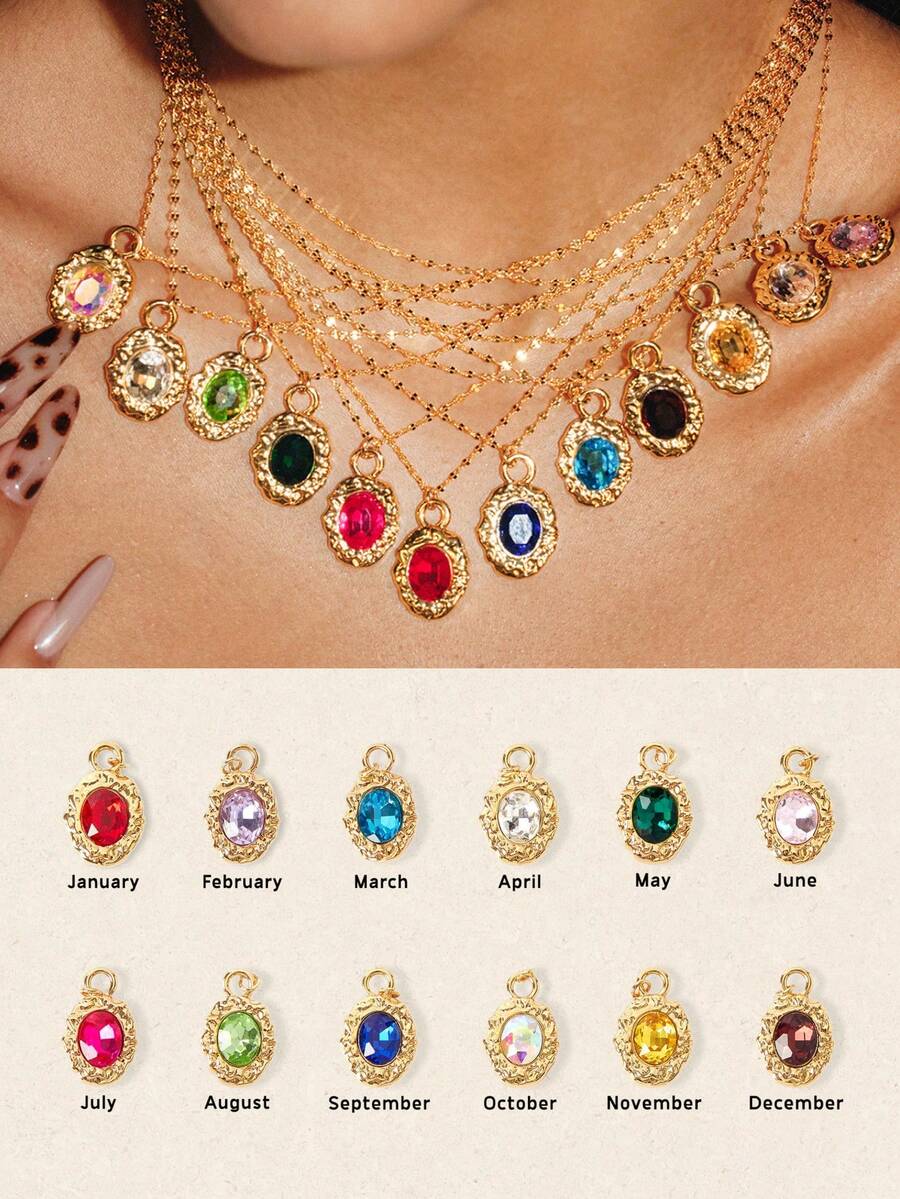 Glisma 18K Glass Diamond Necklace - Gold - View 1