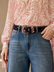 MOTF PREMIUM GAUN VINTAGE BERMOTIF HEWAN MULTI WARNA DENGAN GESPER PIN BERLIAN DAN POTONGAN PINGGANG. - MultiWarna - View 7