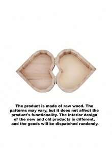 1PC Heart Shaped Wooden Jewelry Storage Portable Keepsake Gift Case For Rings Earrings Mothers Day Present Cosmetic Makeup Organizer Desk Decor - Multicolor - View 6
